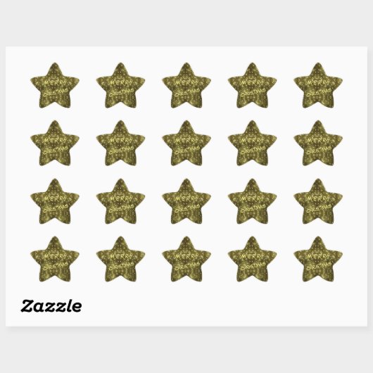 Sparkling Golden Lights Christmas Star Stickers (Vel)