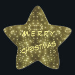 Sparkling Golden Lights Christmas Star Stickers<br><div class="desc">We hebben deze foto genomen tijdens het jaarlijkse LIGHT WEEKEND in Laren. Er is een pad van lichten in het centrum van deze gezellige en artiestenstad. De hele stad is ingericht met verlichting: in de Bomen, Winkels en rond de Schaatsbaan. U kunt deze tekst behouden of uw eigen tekst toevoegen,...</div>