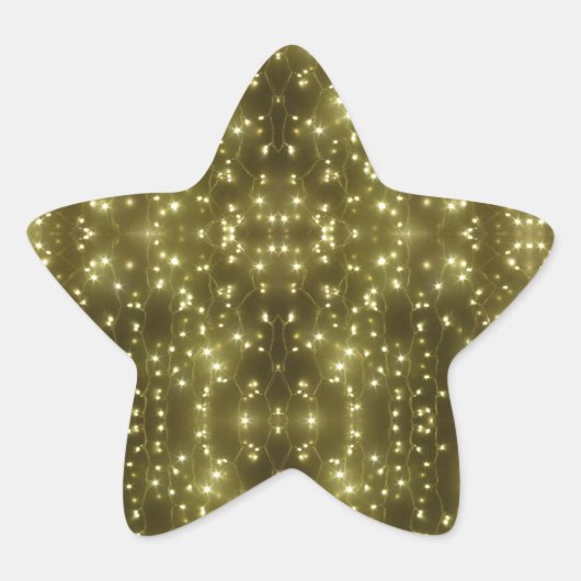 Sparkling Golden Lights Star Stickers (Voorkant)