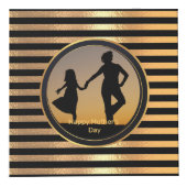 Sparkling Gouden Glitter Gradiënt Gelukkige Moeder Kubus (Voorkant)