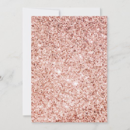 Sparkling Gown Blush Bloemen Roos Goud Quinceanera Kaart (Achterkant)