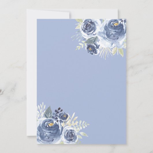 Sparkling Gown Zacht Blauw Rozen Zilver Quinceaner Kaart (Achterkant)