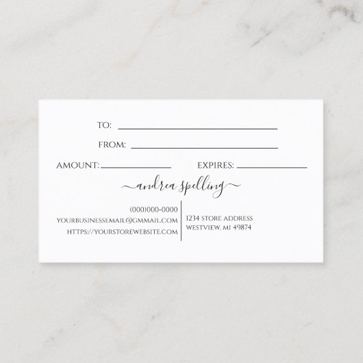 Sparkling Green Crystal Store Gift Kaarten Visitekaartje (Achterkant)