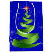 Sparkling Green Ribbon Kerstboom Medium Cadeauzakje (Voorkant)
