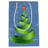 Sparkling Green Ribbon Kerstboom Medium Cadeauzakje (Voorkant)