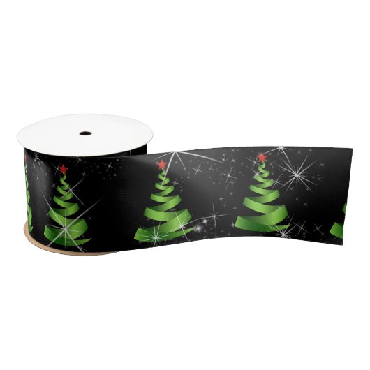 Sparkling Green Ribbon Kerstboom Satijnen Lint (Spoel)