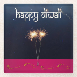 Sparkling Happy Diwali - Glas Onderzetter