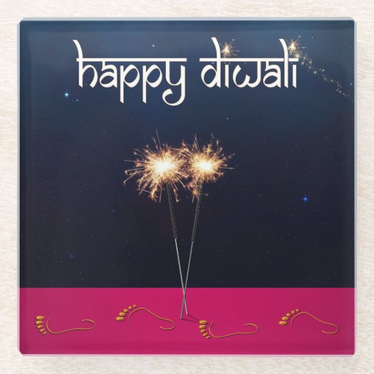 Sparkling Happy Diwali - Glas Onderzetter (Voorkant)