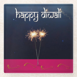 Sparkling Happy Diwali - Glas Onderzetter Glazen Onderzetter