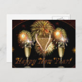 Sparkling Happy New Year briefkaart (Voorkant / Achterkant)