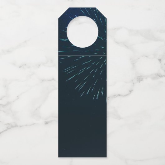 Sparkling Happy New Year Fireworks 2026 Flessenhanger (Achterkant)