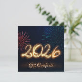 Sparkling Happy New Year Fireworks 2026 Gift Card (Staand voorkant)