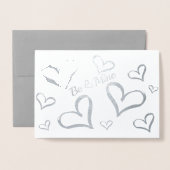 Sparkling Harten Valentijnsdag Folie Kaarten (Voorkant met envelop)