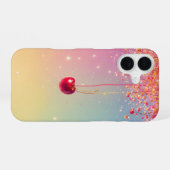 Sparkling Heart & Cherry Romantic Phone Case iPhone 16 Hoesje (Achterkant horizontaal)
