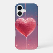 Sparkling Heart & Cherry Romantic Phone Case iPhone 16 Hoesje (Achterkant)