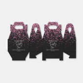Sparkling Heet Roze Glitter Zwart 21e Verjaardag Bedankdoosjes (Uitgevouwen)