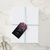 Sparkling Heet Roze Glitter Zwart 21e Verjaardag Cadeaulabel (Met Touw)