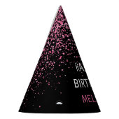 Sparkling Heet Roze Glitter Zwart 21e Verjaardag Feesthoedjes (Links)