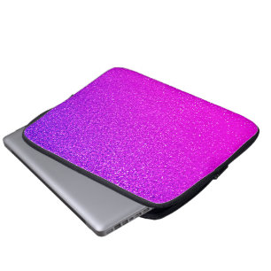 Sparkling Heet Roze Paarse Glitter Ombre Girly Sch Laptop Sleeve
