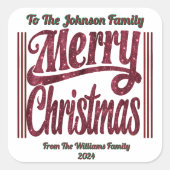 Sparkling Holiday Cheer & Merry Wishes Vierkante Sticker (Voorkant)