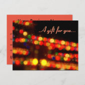 Sparkling Holiday Lights Cadeaubon Briefkaart (Voorkant / Achterkant)