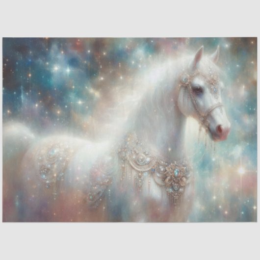 Sparkling Horse Starry Galaxy Art Decoupage Tissuepapier (Voorkant)