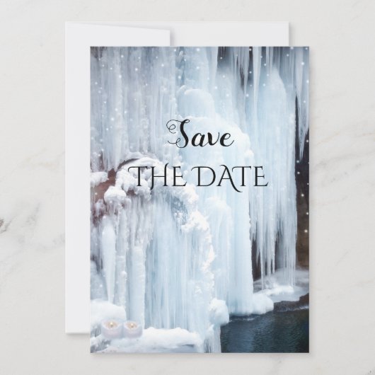 Sparkling Ice Winter Bruiloft Save the Date Kaart (Voorkant)
