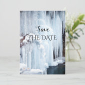 Sparkling Ice Winter Bruiloft Save the Date Kaart (Staand voorkant)