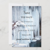 Sparkling Ice Winter Bruiloft Save the Date Kaart (Achterkant)