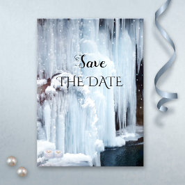 Sparkling Ice Winter Bruiloft Save the Date Kaart
