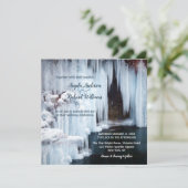 Sparkling Icicles Winter bruiloft uitnodiging (Staand voorkant)