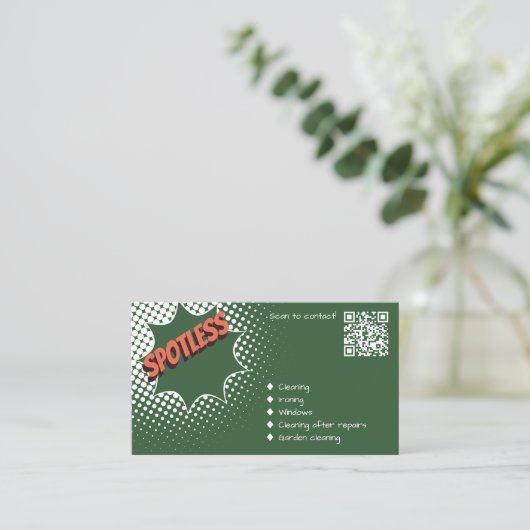 Sparkling Impressions Green & White House Schoonma Visitekaartje (Staand voorkant)