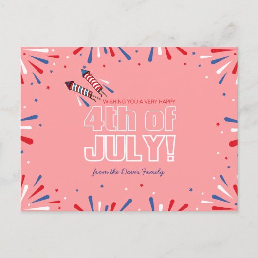 Sparkling Independence Day Holiday Briefkaart (Voorkant)