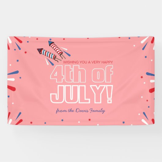 Sparkling Independence Day Holiday Briefkaart Spandoek (Horizontaal)