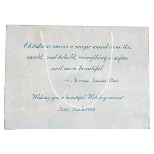 Sparkling Jeweled Blauwgroen en Zilver Gepersonali Groot Cadeauzakje (Achterkant)