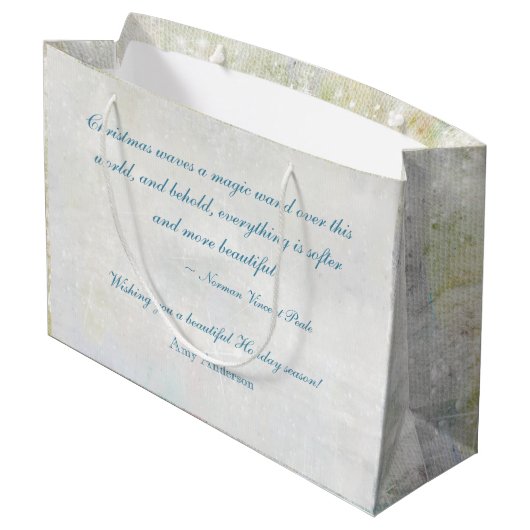 Sparkling Jeweled Blauwgroen en Zilver Gepersonali Groot Cadeauzakje (Achterkant Gekanteld)