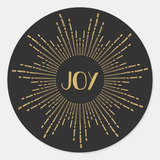 Sparkling Joy Sunburst Vakantie Stickers / Goud (Voorkant)