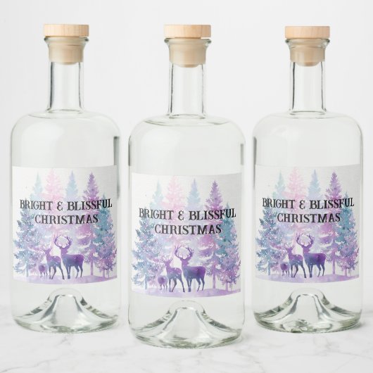 Sparkling Kerst Labels | Kerstcadeau Likeurfles Etiket (Flessen)