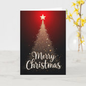 Sparkling Kerstkaart met Boom Kaart (Gele Bloem)