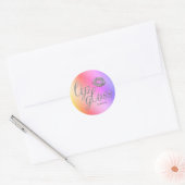 Sparkling Kus Regenboog Lip Gloss Glam Ronde Sticker (Envelop)