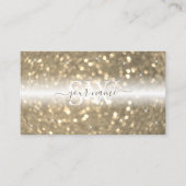 Sparkling Light Gold Glitter Zwart met Monogram Visitekaartje (Voorkant)
