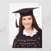 Sparkling Lights Afstuderen Aankondiging met Jaar (Voorkant / Achterkant)