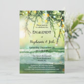 Sparkling Lights Beach Foto Verlovingsfeest Kaart (Staand voorkant)