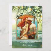 Sparkling Lights Beach Foto Verlovingsfeest Kaart (Achterkant)