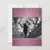 Sparkling Lights Cranberry foto Bewaar de datum Kaart (Voorkant)