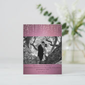 Sparkling Lights Cranberry foto Bewaar de datum Kaart (Staand voorkant)