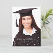 Sparkling Lights Foto Afstuderen Aankondiging (Staand voorkant)