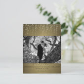 Sparkling Lights Gouden Foto Opslaan van de datum Kaart (Staand voorkant)