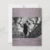 Sparkling Lights Mauve Foto Opslaan van de datum Kaart (Voorkant)