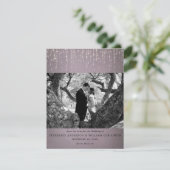 Sparkling Lights Mauve Foto Opslaan van de datum Kaart (Staand voorkant)